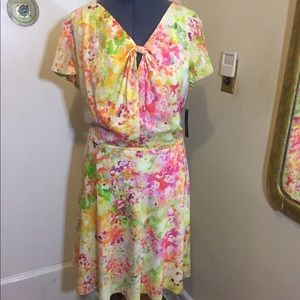 NWT Tahari watercolor floral dress